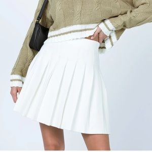MINI PLATED SKIRT WHITE